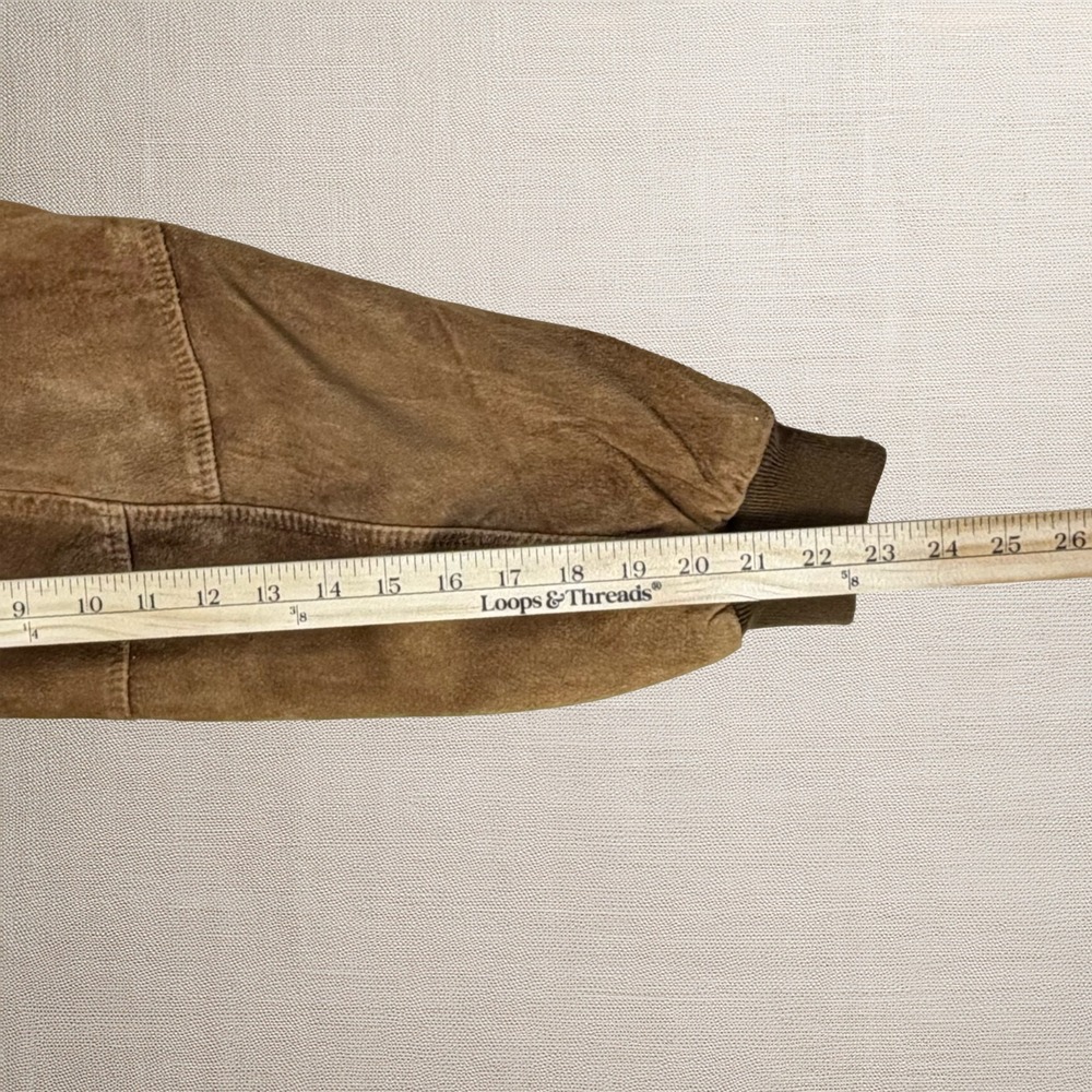 Wilson's Leather Men's Brown Bomber Jacket Large Lined Vintage - Picture 10 of 12